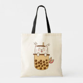 Cat Mermaid Boba Milk Tea Tote Bag (Achterkant)