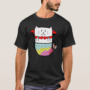 Cat mermaid Halloween Vampire Dracula T-shirt