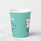 Cat Mermaid Meisje Verjaardag Schattige Purmaid Me Papieren Bekers (Links)