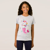 Cat Mermaid Unicorn T-Shirt Girl (Voorkant volledig)