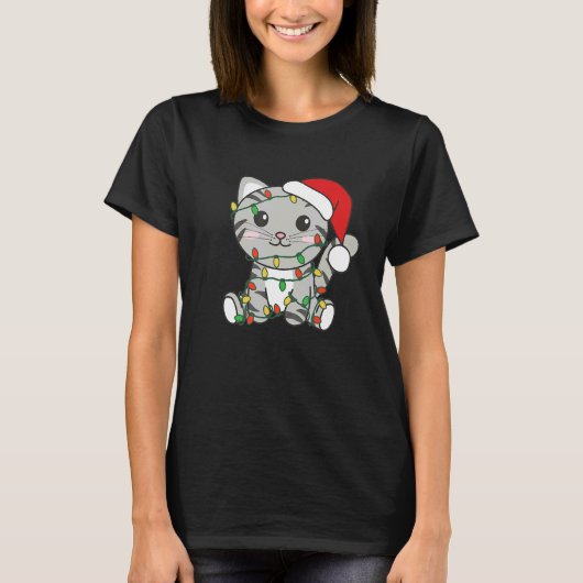 Cat Merry Christmas Winter Animals Cats Christmas  T-shirt (Voorkant)