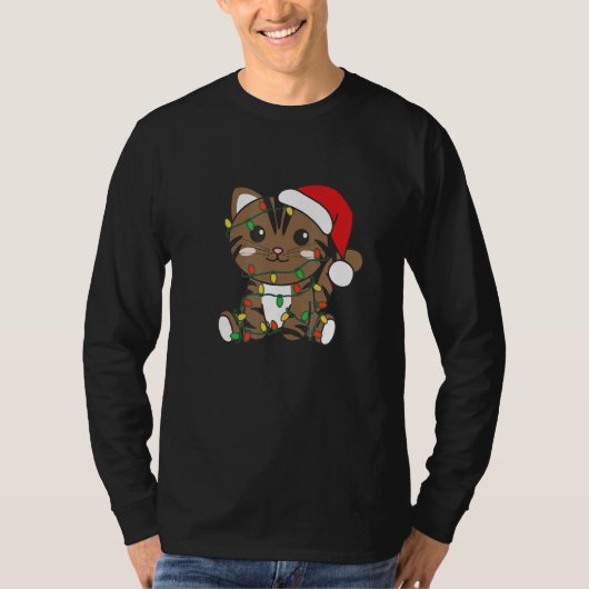 Cat Merry Christmas Winter Animals Cats Christmas  T-shirt (Voorkant)