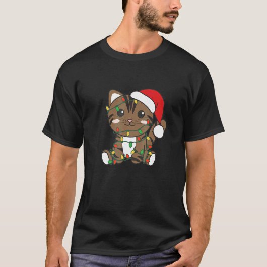 Cat Merry Christmas Winter Animals Cats Christmas  T-shirt (Voorkant)