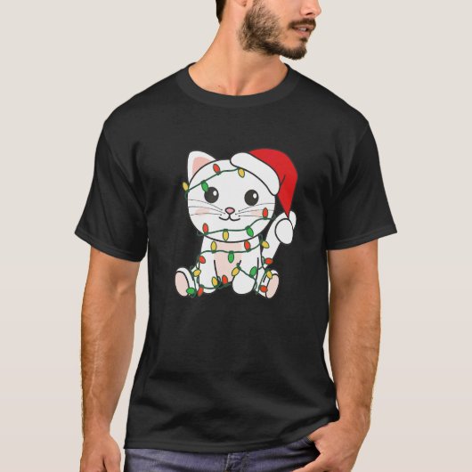Cat Merry Christmas Winter Animals Cats Christmas  T-shirt (Voorkant)