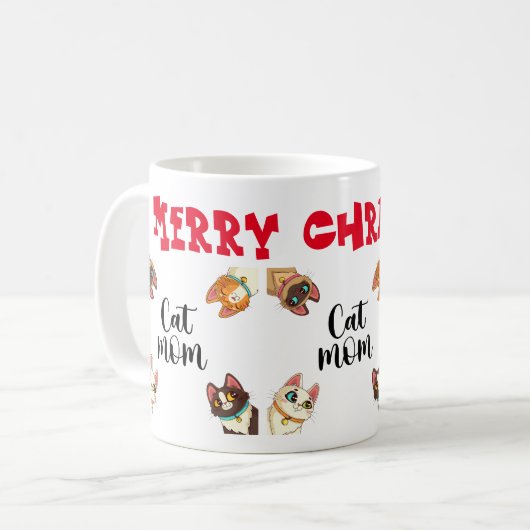 Cat Merry kerst Koffiemok (Voorkant links)