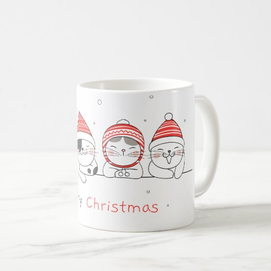 Cat Merry kerst Koffiemok (Voorkant rechts)