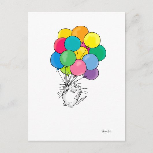 CAT MET briefkaart BALLOONS, Sandra Boynton (Voorkant)