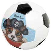 Cat met cared look in Pirate Pet Hangen op boot Voetbal (Drie kwart)