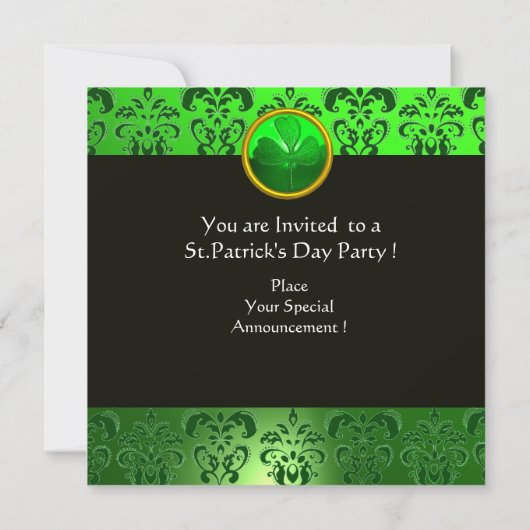 CAT MET GROENE IRISH BEER ST PATRICK'S DAY PARTY KAART (Achterkant)