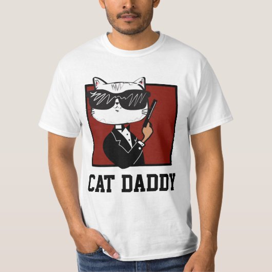 CAT MET PISTOOL MANNEN T-Shirts (Voorkant)