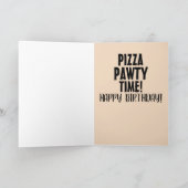 CAT MET PIZZA FUNNY BIRTHDAY WENSKAARTEN KAART (Binnen)