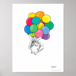 CAT MET poster BALLOONS, Sandra Boynton