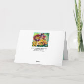 CAT MET RODE RIBBON EN ZONLOWERS Moederdag Kaart (Achterkant)