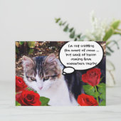 CAT MET ROSES BACON BRUNCH PARTIJ KAART (Staand voorkant)