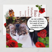 CAT MET ROSES BACON BRUNCH PARTIJ KAART (Voorkant / Achterkant)