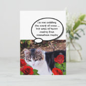 CAT MET ROSES BACON BRUNCH PARTIJ KAART (Staand voorkant)