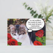 CAT MET ROSES BACON BRUNCH PARTIJ KAART (Staand voorkant)