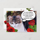 CAT MET ROSES BACON BRUNCH PARTIJ KAART (Voorkant / Achterkant)