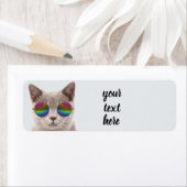 CAT MET SUNGLASSEN LABELS VAN DE TERUGDRUK VAN HET (Insitu)