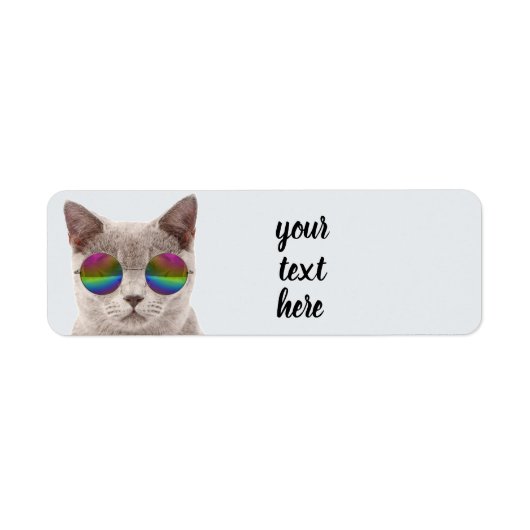 CAT MET SUNGLASSEN LABELS VAN DE TERUGDRUK VAN HET (Voorkant)