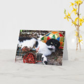 CAT MET Vaderdag PET HARLEQUIN Kaart (Gele Bloem)