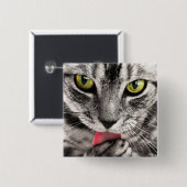 Cat Miau Vierkante Button 5,1 Cm (Voorkant /achterkant)