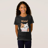 Cat Miaw-Kat-Cute Cat-Funny T-shirt (Voorkant volledig)
