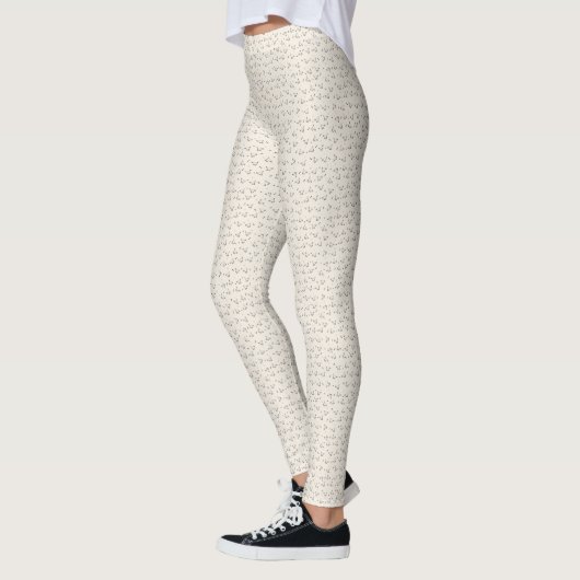 Cat Microprint Leggings – Soft Beige (Links)