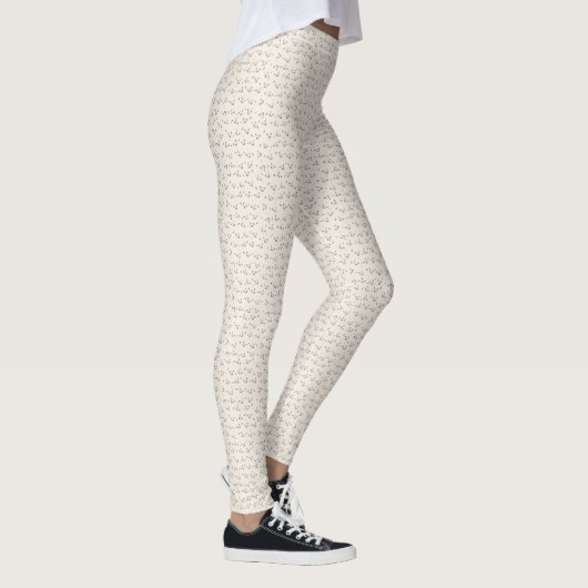 Cat Microprint Leggings – Soft Beige (Rechts)