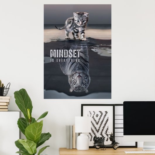 Cat Mindset is alles Poster (Thuiskantoor)