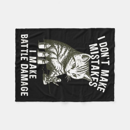 Cat Miniature Painter Battle Damage Funny Miniatur Fleece Deken (Voorkant (Horizontaal))