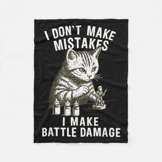 Cat Miniature Painter Battle Damage Funny Miniatur Fleece Deken (Voorkant)