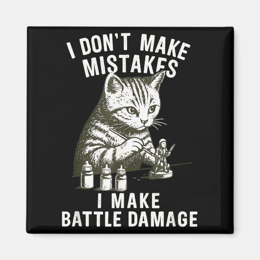 Cat Miniature Painter Battle Damage Funny Miniatur Magneet (Voorkant)