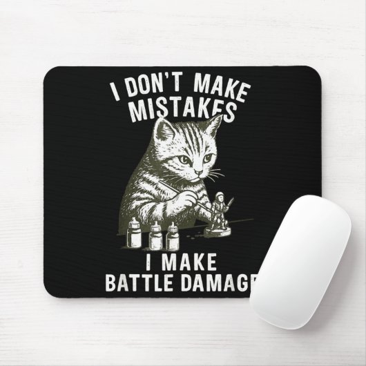 Cat Miniature Painter Battle Damage Funny Miniatur Muismat (Met muis)
