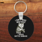 Cat Miniature Painter Battle Damage Funny Miniatur Sleutelhanger (Voorkant)