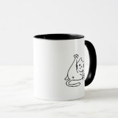 Cat Minimalist Line Art Coffee Mug Mok (Voorkant rechts)