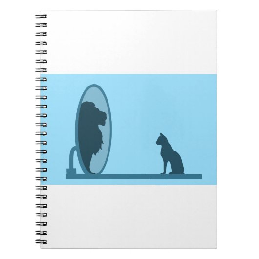 Cat Mirror Lion Reflection Confidentie Motivatie Notitieboek (Voorkant)