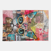 Cat Mixed Mixed Paper Collage Kitchen Towel Theedoek (Horizontaal)