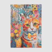 Cat Mixed Mixed Paper Collage Tissue Paper Tissuepapier (Voorkant)