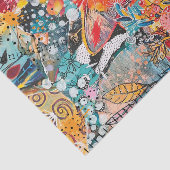 Cat Mixed Mixed Paper Collage Tissuepapier (Detail)