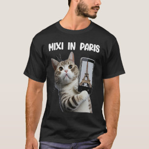 Cat Mixi in Parijs gay paree selfies tabby T-shirt