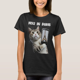 Cat Mixi in Parijs gay paree selfies tabby T-shirt
