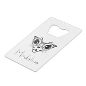 Cat mode creditkaart flessenopener (Voorkant Gekanteld)