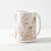 Cat Moeder Club Potlood Kunst Latte Mok (Voorkant rechts)