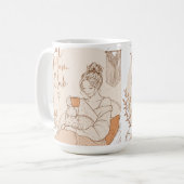 Cat Moeder Club Potlood Kunst Latte Mok (Voorkant links)
