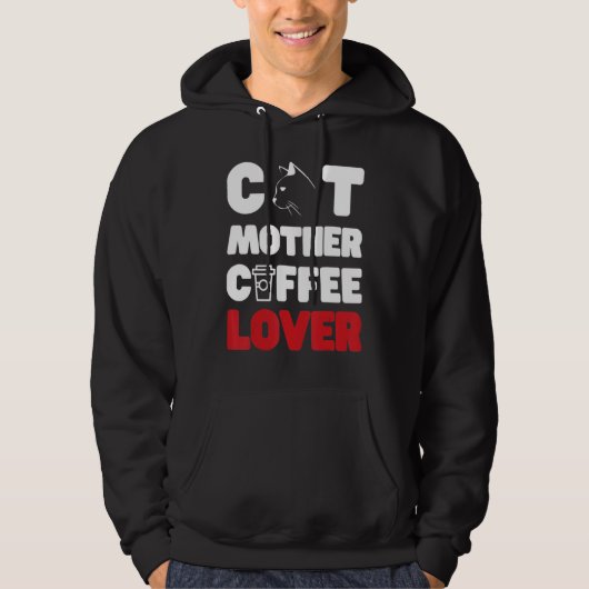 Cat Moeder Coffee Hoodie (Voorkant)