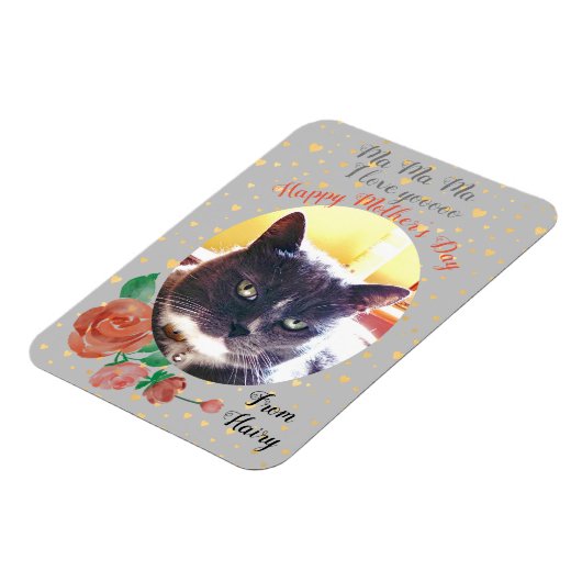 Cat Moederdag Foto Magneet (Linkerzijde)