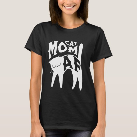 Cat Mom AF Funny Feline Bont Mom Dierenvriend Humo T-shirt (Voorkant)