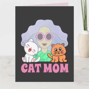 CAT MOM ART GIRL BIRTHDAY KAART GESCHIKT 4 FRAMING