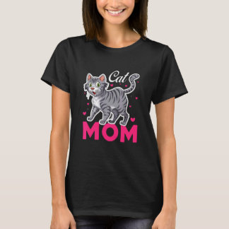 Cat Mom Best Cat Kitty Kitten Mother Women Girls T-shirt
